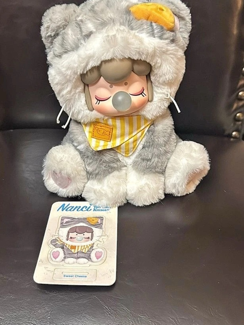 Nanci Fun Time Kisses Sweet Cheese Gray & Yellow Plush Toy NWT